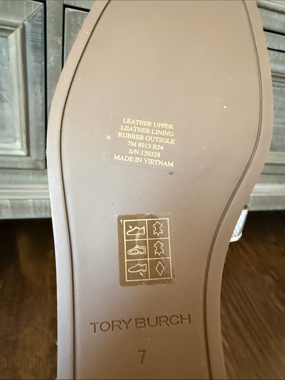 Tory Burch Metallic Silver Cutout Slide Sandals - Picture 5 of 5